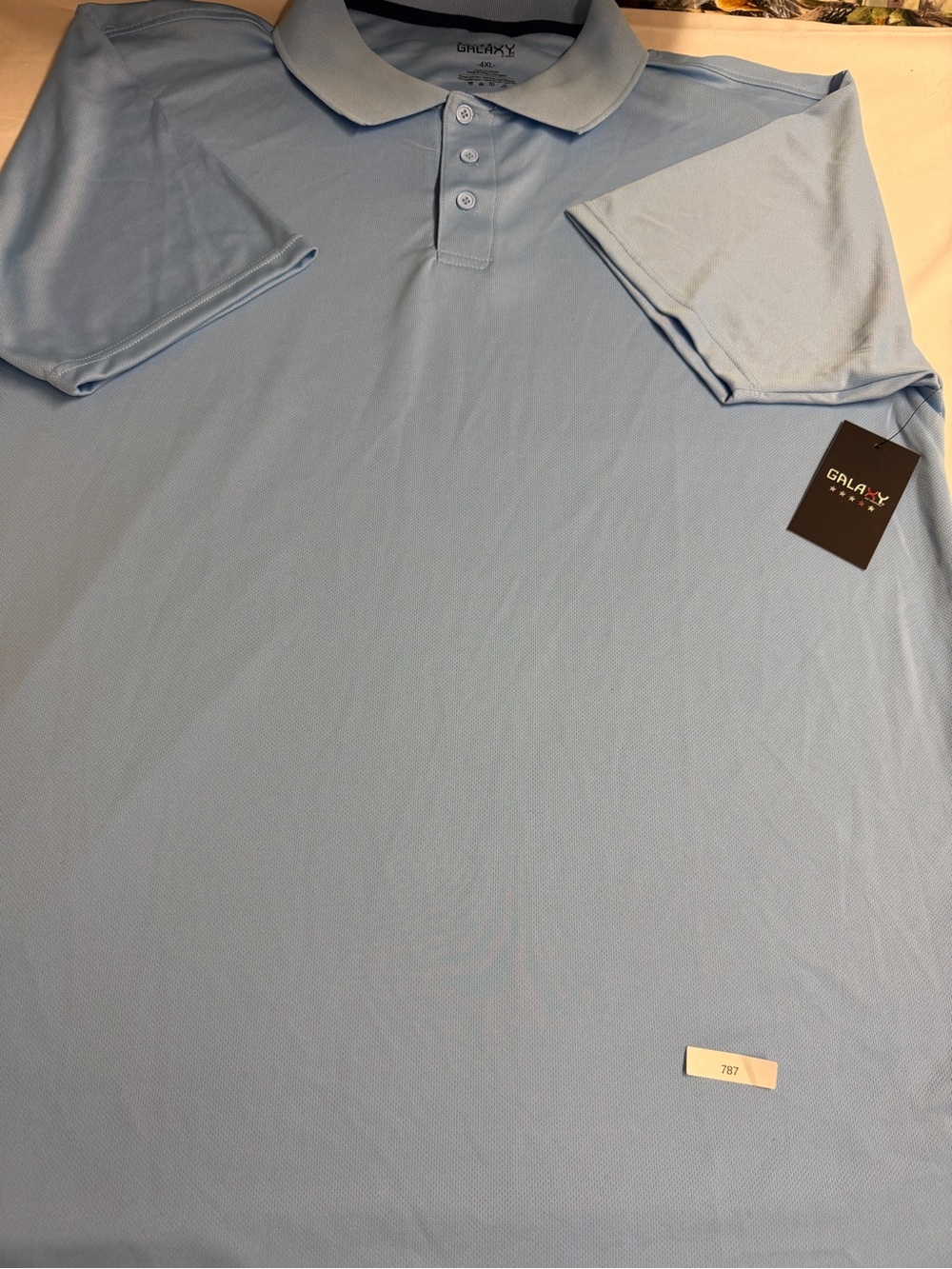 Galaxy By Harvic Light Blue Men’s Polo Shirt